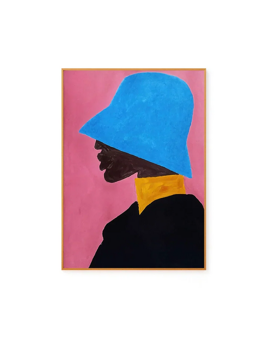 Moça Preta de Chapéu Azul