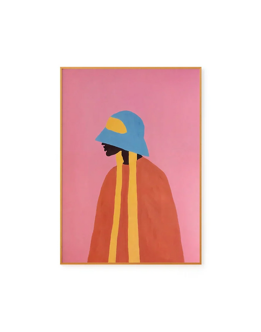 Garota Preta de Chapéu Azul