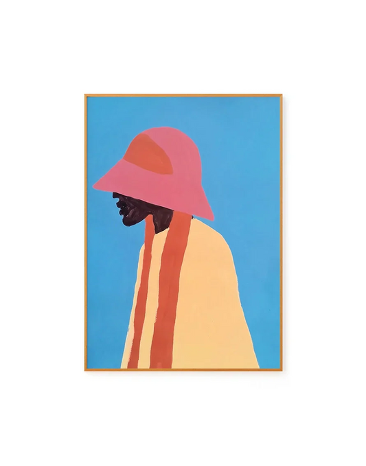 Mulher Preta de Chapéu Rosa