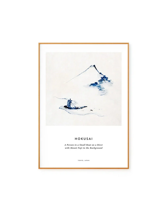 A Person in a Small Boat by Hokusai