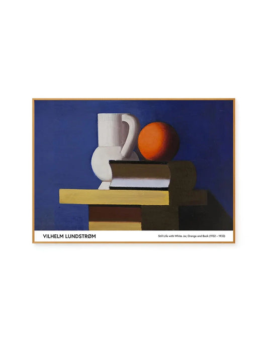Still Life with White Jar, Orange and Book by Vilhelm Lundstrom