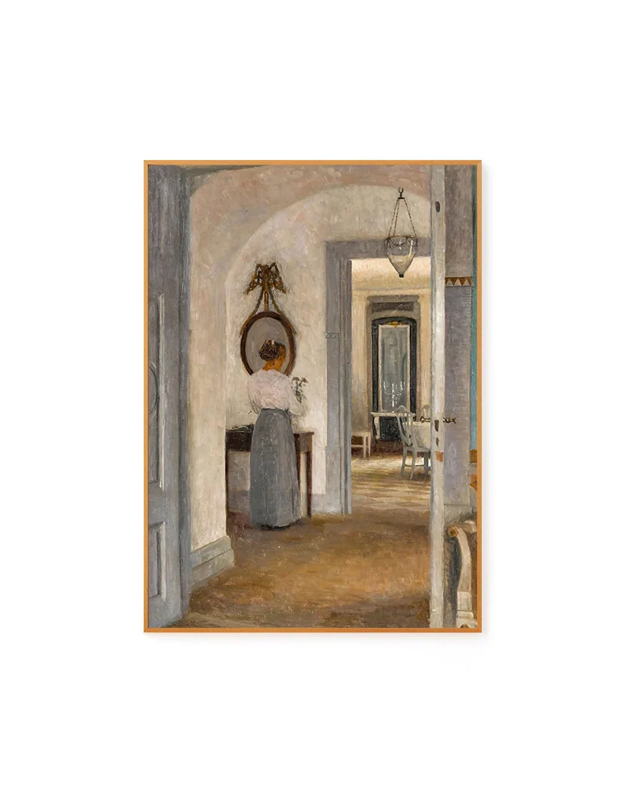 Interior With A Woman Before A Mirror, Liselund by Peter Ilsted